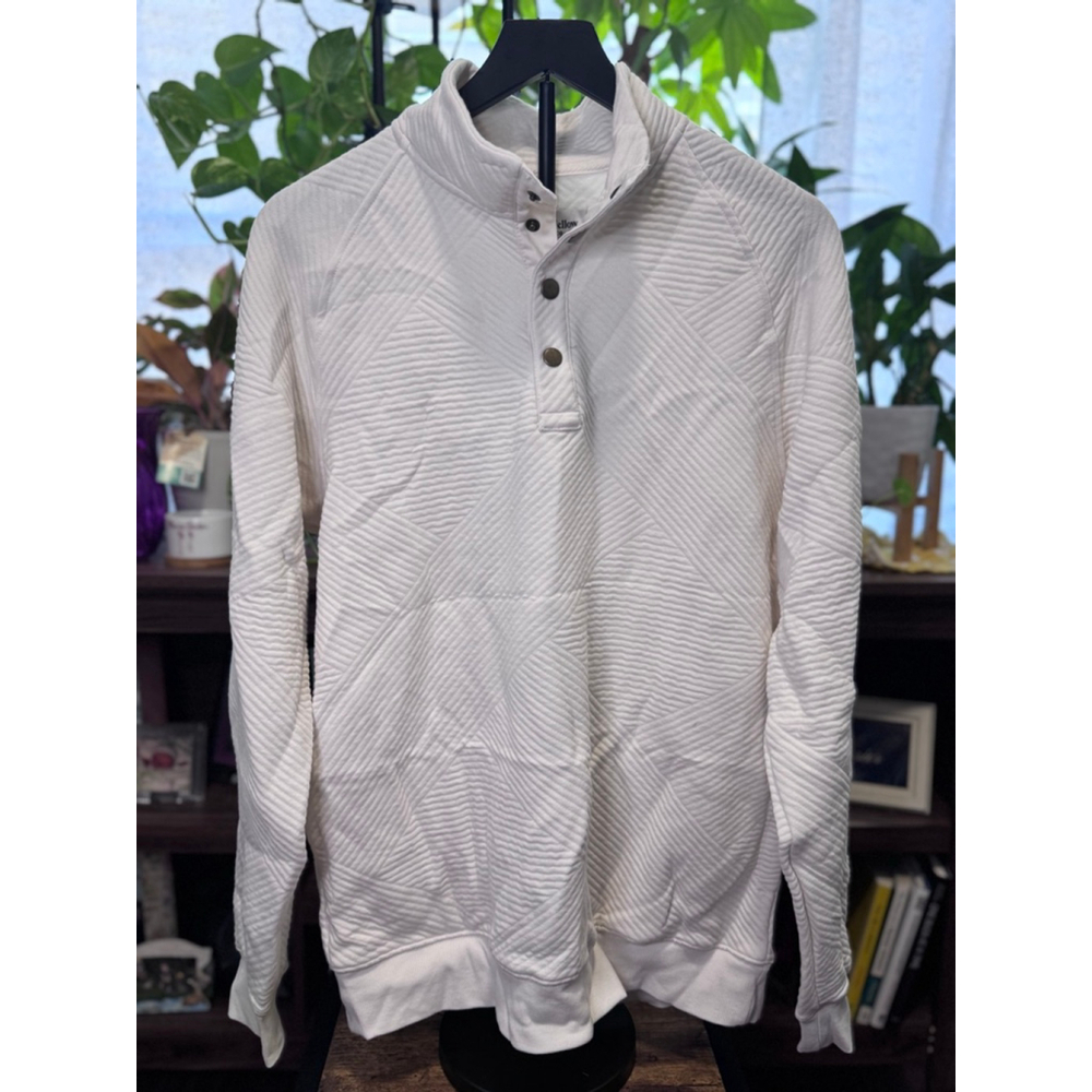 Men's Goodfellow & Co Ivory Quilted Sweatshirt M - Picture 3 of 8
